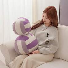 Volleyball Plush Pillow, Fluffy Soft Pillow, Durable Sports Basketball Stuffed Pillow, Room Decor Gift - Multicolor - View 3