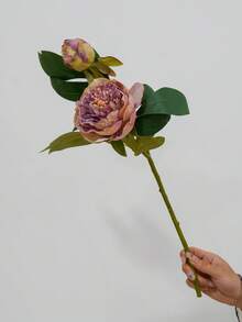 1 pièce Bouquet de fleurs artificielles de style vintage, pivoines, roses. Décoration de maison, fleurs factices - multicolore - Voir 11