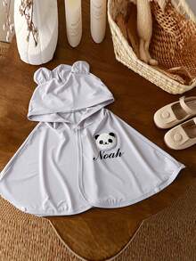 1 Stück Benutzerdefinierten Kapuzenumhang | Sonnenschutz Kapuzenumhang Poncho | Cartoon Tier gedruckter Umhang | Geeignet für Kinder Outdoor Verwendung im Sommer - Verschiedenfarbig - Übersicht 4