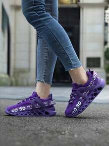 Moda pentru femei, pantofi casual în formă de lamă, respirabili, care absorb șocuri, pantofi de fitness pentru alergare. - Violet - Vizualizare 7