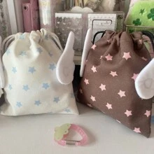 Fashion Canvas Star Bundle Pocket Travel Cosmetics Stationery Dustproof Storage Bag