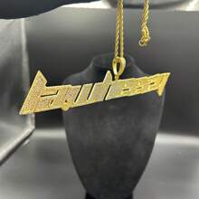 Colgante personalizado con letra y número, zirconia cúbica de latón, collar de hip hop personalizado DIY, joyería de uso diario para parejas, incluye cadena trenzada de 50 cm