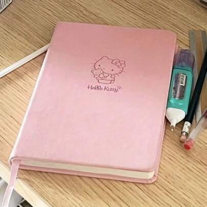 Sanrio Bloc-notes rose hello kitty de Sanrio format A5 - Joli journal relié avec pages de couleur, design avec lettrage gaufré, parfait pour l'école ou le bureau (Rappel chaleureux : le fait qu'il y ait ou non un ruban est aléatoire)