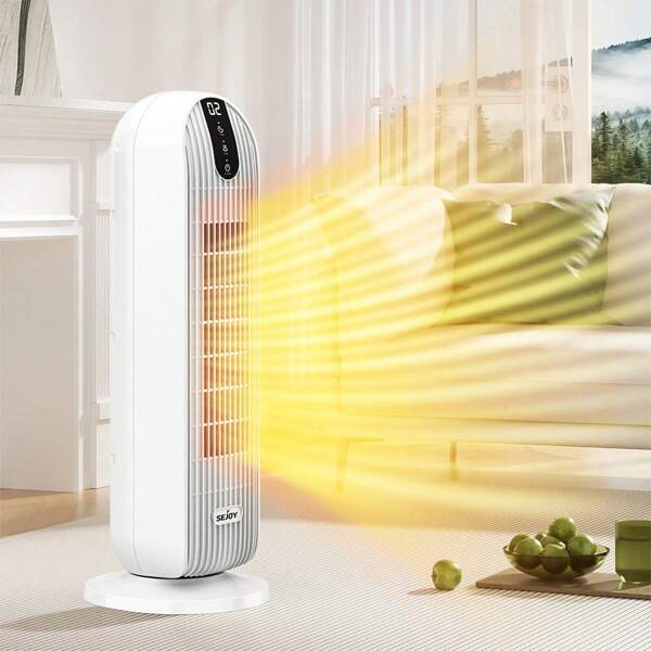 Sejoy Heizlüfter Energiesparend Leise, Badezimmer Heizung 2000W, Heizlüfter Bad Keramik, Elektrische Heizgeräte für Innenräume, 3 Modi, 1-12h Timer, 90° oszillierend, Überhitzungs Kippschutz