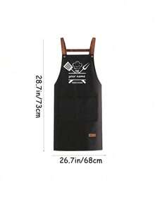 1 pieza Delantal de cocina personalizado, delantal con nombre/logotro personalizado - delantal de cocina personalizado, delantal moderno a prueba de aceite de poliéster, delantal de cocina negro, delantal de poliéster para el jardín, la cocina y las tareas domésticas perfecto para el hogar, restaurante - Multicolor - Ver 6