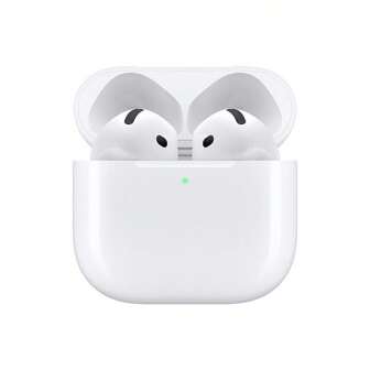 Apple AirPods 4 Wireless Earbuds, Bluetooth Headphones, Comfortable Wearing, Personalized Spatial Audio, USB-C Charging Box, H2 Chip, Automatic Device Switching, Multi-Device Audio Sharing, Up To 30 Hours Of Battery Life, White