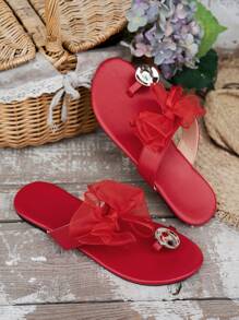 Sandale pentru femei, vara 2025, stil Fairy, cu plasă neagră și fundă, model viral țesut manual, vârf rotund simplu, decor metalic, stil romantic Mori, mărime mare, sandale casual de zi cu zi, pantofi de nuntă din plasă confortabilă, albi, de vară, pantofi de plajă și întâlniri casual