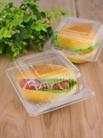 10pcs/Set Transparent Baking Pastry Boxes, Suitable For Baked Goods Packaging, Hiking And Picnics