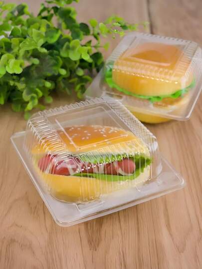 10pcs/Set Transparent Baking Pastry Boxes, Suitable For Baked Goods Packaging, Hiking And Picnics