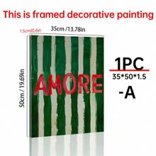 1 pièce affiche typographique, art mural vert, impression à rayures, décoration murale de cuisine, art, décor de dopamine, art mural éclectique, affiche maximaliste, affiche murale sur canevas, décoration de couloir de salon de chambre à coucher