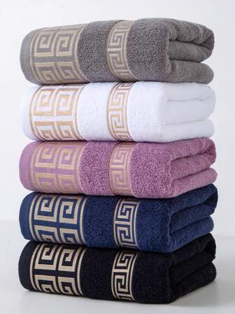 1 件薄浴巾，多种颜色，简约提花格子图案，矩形 70 * 140 厘米成人男女通用泳装、沐浴、包裹毛巾或 34 * 74 厘米手巾、34 * 34 厘米手帕，速干、吸水、柔软，适用于浴室、厨房、旅行、节日礼物、健身房、海滩、酒店、沙龙、户外、学校、返校、旅行、旅行必需品、家居必需品、毛巾、皮肤护理