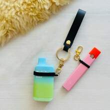 Set de accesorii pentru vaping 7 în 1, husă portabilă anti-pierdere pentru țigări, brățară cu breloc din PU cu 6 inele din silicon pentru dispozitive de vaping, idei de cadouri, accesorii pentru fumat, depozitare pentru țigări