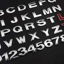 Zinc Alloy, Solid Metal Letters, Car 3D Letters, Car Stickers, English Letters, Car Logos, Alphanumerics - Silver - View 8