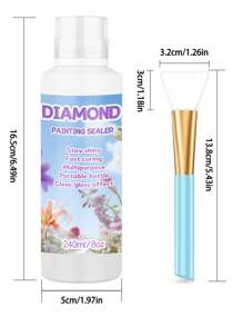 240ml Diamond Painting Sealer Kit, Diamond Painting Glue For Diamond Art, Art Sealer Used To Protect Diamond Painting, Permanent Shiny Diamond Art Sealer Set