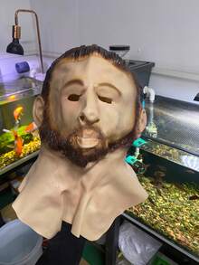 逼真乳胶面具，帅哥白色DIY成人乳胶面具全头派对面具