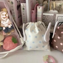 Fashion Canvas Star Bundle Pocket Travel Cosmetics Stationery Dustproof Storage Bag