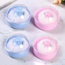 粉扑盒分体婴儿爽身粉盒包含婴儿和儿童用粉扑爱情人节 - 藍色 - 查看 18