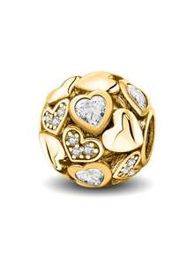1 mặt dây chuyền hình trái tim bằng bạc sterling 925 sáng bóng, thích hợp để làm vòng tay, lắc tay, trang sức DIY và phụ kiện trang trí hàng ngày cho nữ. - Vàng - Xem 14