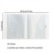 26 Sheets/52 Pages Large Capacity Single Page Double Pocket Landscape Sticker Album, Scrapbook, Card Holder,Back To School,School Supplies,Savings Plan,Biweekly Savings Plan,10000 Savings Plan,Savings Strategy - Multicolor - View 10