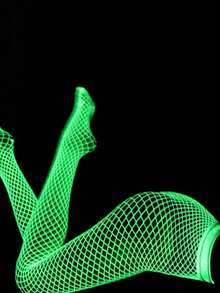 جوارب مضيئة في الظلام، جوارب رقص، جوارب شبكية مثيرة مضيئة في الظلام، جوارب للأدوار الحفلات النيونية ذات الخصر العالي والفتحات، جوارب وجوارب نسائية، مناسبة كهدية لصديقة (المنتج نفسه لا يضيء، يحتاج إلى التعرض للضوء لمدة نصف ساعة) - متعدد الألوان - مشاهدة 7