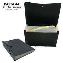 Large Office Accordion Folders 31 Dividers Document Folder Check File Folder 12 Dividers - 31 個 A4 黑色隔板 - 查看 1