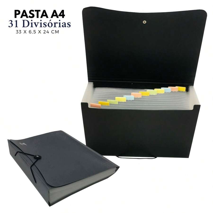 Large Office Accordion Folders 31 Dividers Document Folder Check File Folder 12 Dividers - 31 個 A4 黑色隔板 - 查看 1