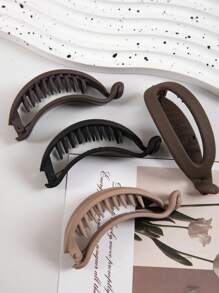 1/4pcs Matte Simple Banana Shape Hair Clips, Elegant All-Match Versatile Daily & Casual Gathering Hair Accessories