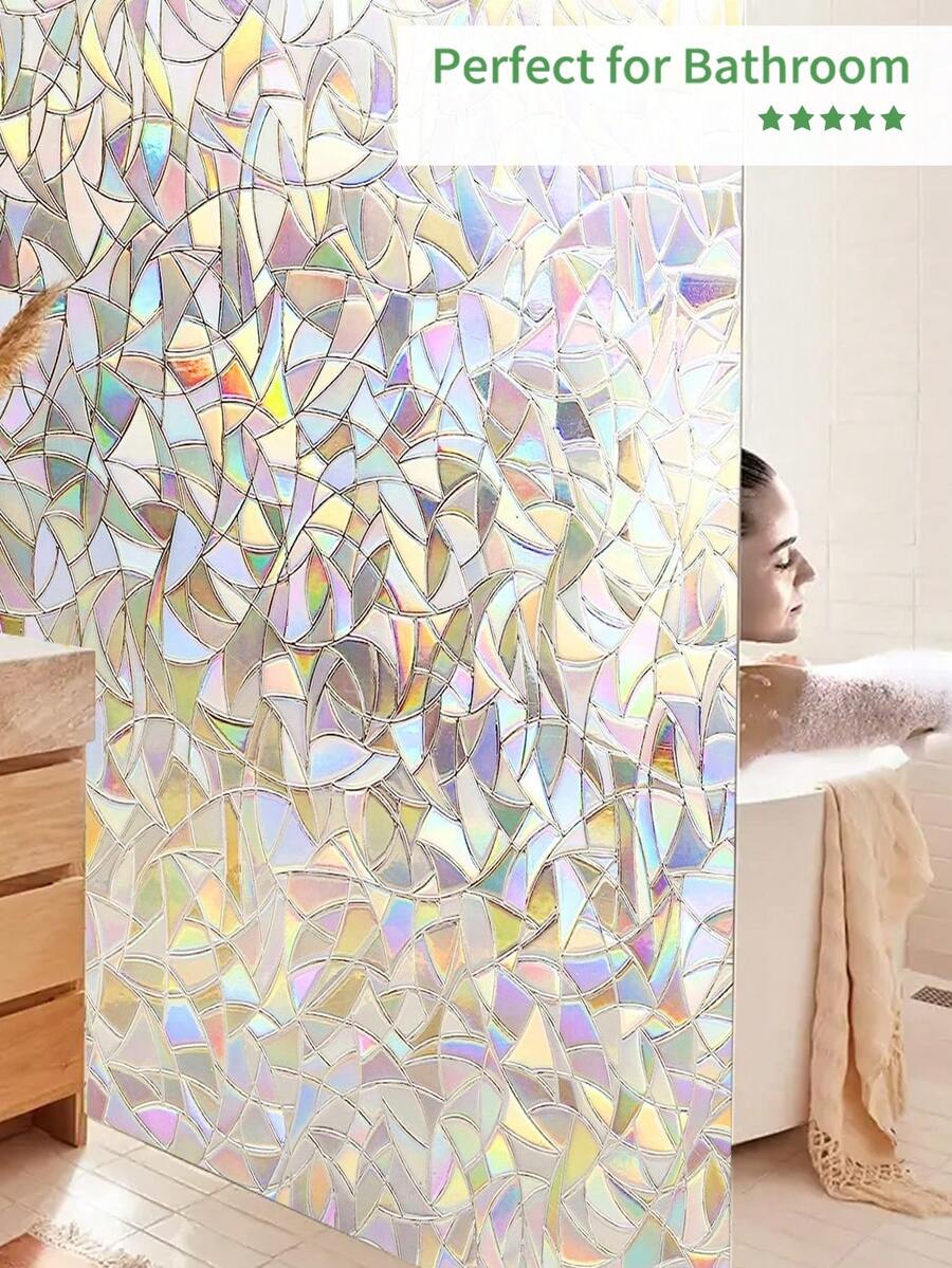 1PC Household PVC Window Privacy Sticker, Glass Privacy Film, Color Glass Decorative Window Film, Sunshade Window Sticker, Electrostatic Adsorption, No Glue Required, Frosted Privacy Glass Sticker, UV Protection, Suitable For Home, Office, Bathroom Privacy And Light Protection Room Decor Home Decor