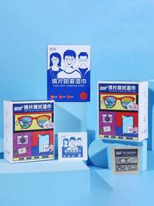 1 Box [100pcs Per Box] Disposable Glasses Cleaning Wipes Anti-Fogging Glasses Tissue Paper Goggles Wipes Mobile Phone Screen Wipes Suitable For Glasses, Mobile Phones, Cameras, Computers