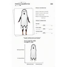 Disfraz de fantasma para Halloween, capa larga blanca de terror con cara de fantasma, bata para niños y adultos. - Blanco - Ver 8