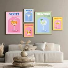 1 buc. Postere și imprimeuri minimaliste de cocktail Vodka Gin Pornstar Martini Artă de perete Pictură pe pânză Fotografii de perete pentru decorul camerei de zi fără cadru - Multicolor - Vizualizare 2