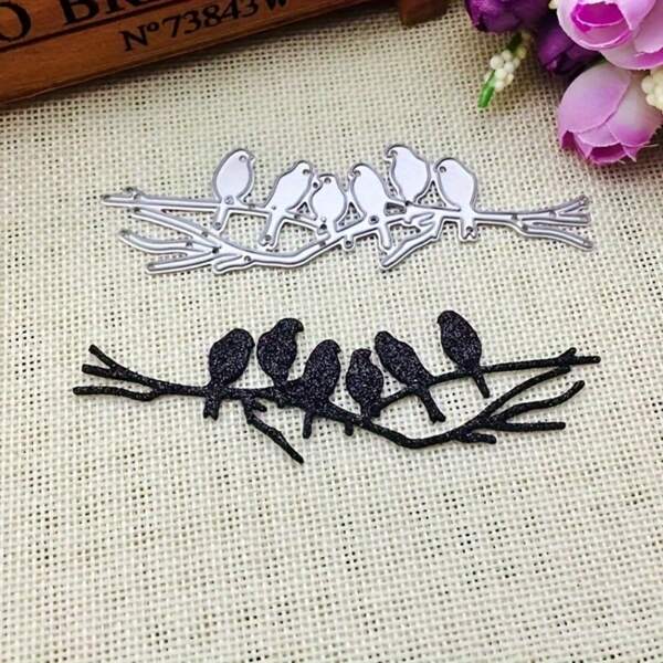 1pc, Birds Branch Metal Die Cuts Cutting Dies, Birds On The Branch Paper Cards Cutting Dies Cut Stencils For DIY Embossing Card Making Book Tags Decorative Paper Dies Scrapbooking