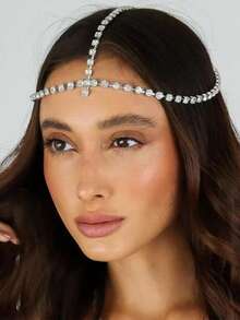 1PC Elegant Simple Zirconium Stone Chain Exquisite High-Grade Sense Of Women's Hair Chain Suitable For Brides To Wear When They Get Married To Give Women Holiday Gifts - Multicolor - View 2