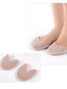 1 Pair Flesh-Tone Soft Ballet Toe Pads, Knitted Fabric Toe Shoes Protector, Elastic Dance Shoes, Accessories For Sneakers, Snow Boots, Casual Shoes, White Shoes Women Men Shoes
