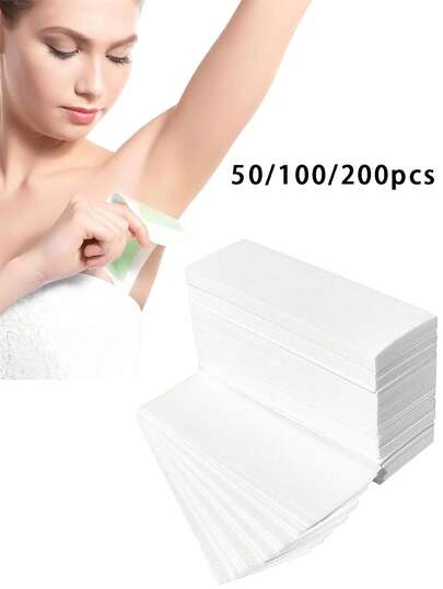 50/100/200片一次性脱毛纸无痛脱毛美容院脱毛贴脱毛辅助器脱毛蜡纸适用于身体脸部眉毛腿部腋下