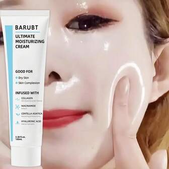 BARUBT 100ml Crema hidratante profunda infundida con vitamina E y glicerina, nutritiva para Body y rostro - Fragancia fresca, sin alcohol, fórmula hidratante, deja la piel suave y lisa, adecuada para todo tipo de piel