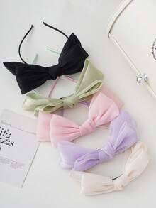1 buah/2 buah/5 buah Hiasan Pita Jala Warna Polos, Aksesori Gaya Putri Elegan untuk Wanita, Mempercantik Wajah, Cocok untuk Pesta, Pakaian Kasual - MultiWarna - View 11