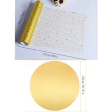 6pcs/Set Gold Table Runner (28 * 275cm) + 36pcs/Set Table Placemats (33cm), Table Runner And Placemat Set, Suitable For Party Decorations