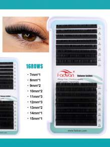 FADVAN Fadvan 16 Rows 7-15mm L/L+/LC/LD/LU Curl Volume Eyelash Extensions Individual Eyelashes For Grafting Silk Soft Classic False Lashes Supplies,Natural, Lash Tech Supplies