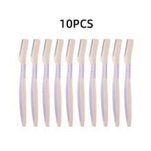 4/10pcs Safety Rubber Handle Eyebrow Trimmer - Protective Net Suitable For Beginners - Multicolor - View 10