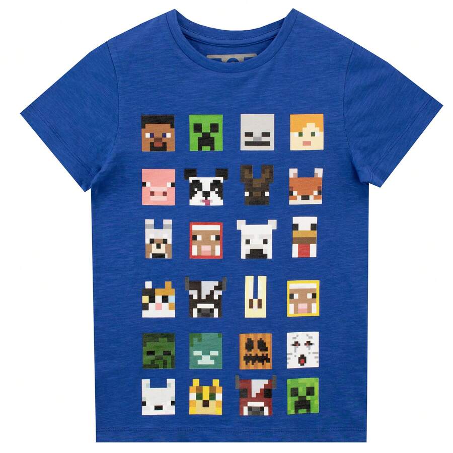 Mobs T-Shirt | Minecraft Boys' T Shirt | Kids' Tops - Blue - View 1