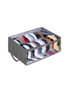 1pc Minimalist Transparent Visible Doll Clothes/Socks Multifunctional Foldable Underbed Storage Box, Hat Hanging Bags