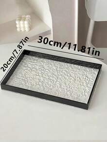 1 pieza Bandeja rectangular, Bandeja de plástico acrílico de alta gama, Adecuada para mesa de té de sala de estar, plato para servir postres y pasteles, organizador de escritorio - Multicolor - Ver 12