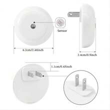 1pc Led Night Light With Dusk-To-Dawn Sensor, Energy Saving, Suitable For Bathroom, Bedroom, Kitchen, Hallway