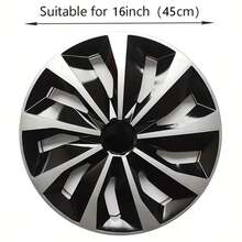 4-Piece Car Wheel Cover, 16-Inch Alloy Wheel Cover, PP Plastic, Silver Decorative Car Wheel Rim Decoration, Universal Suitable For Vehicle Accessories - 銀色 - 查看 3