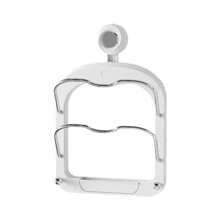 Support pour couvercles de casserole en plastique et fer avec pieds, adapté au rangement dans la cuisine et à l'organisation domestique quotidienne.