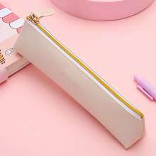 1 szt. Gładki piórnik ze skóry PU, woreczek na przybory do nauki, piórnik, torba szkolna