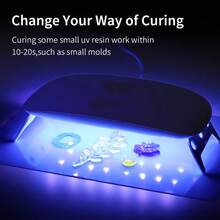 UV Resin Kit With 1PCS 6 Lamp Beads UV Light - Larger Size Light And 100g Upgraded Hard Type Crystal Clear UV Resin Kit, UV Resin With Light For Craft Jewelry Making - Purple - View 6