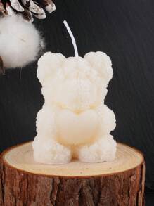 1pc Rose Flower Valentine's Day Heart Small Bear, Suitable For Graduation Season, Wedding Favors, Wedding Table Decor, Holiday Atmosphere. Candle And Aroma Diffuser Set For Girlfriend, Pink/Red/White Romantic Creative Room Decor, Love Confession, Scented Candle Storage, Gift For Girlfriend Holiday Romantic Atmosphere Home Decor Gifts Birthday
