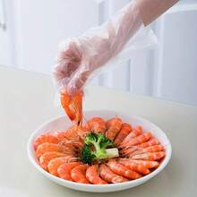 100/200 只一次性手套 - 高品质、抗撕裂 PE 塑料，适用于烹饪、清洁、烧烤、厨房和户外使用、烧烤必需品、厨房手套。